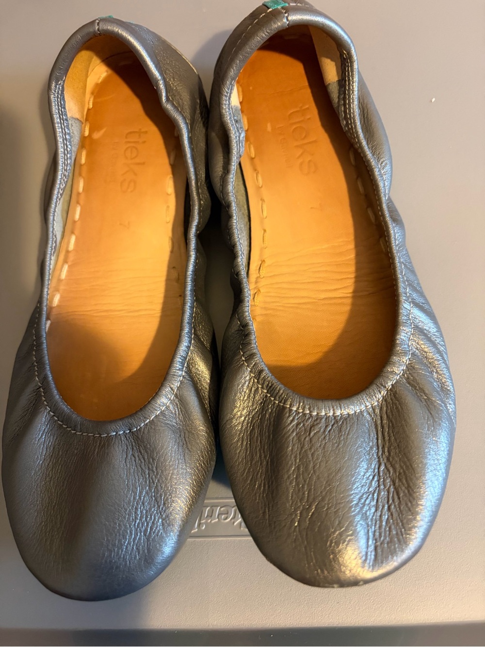 Tieks Metallic Silver Leather Ballet Flats